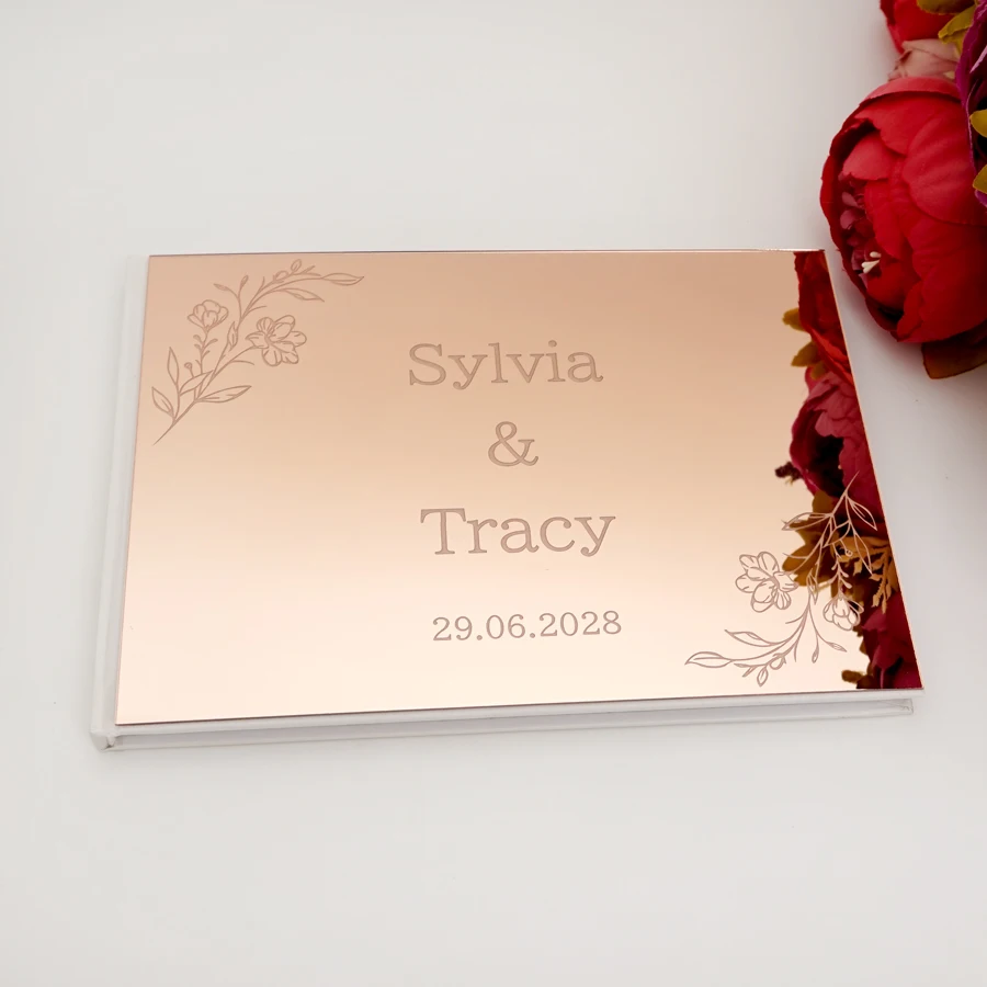 Personalized Signature Guestbook Wedding Mirror Cover Custom Wedding Details Guests Baptism Guest Book Table Reception Decor