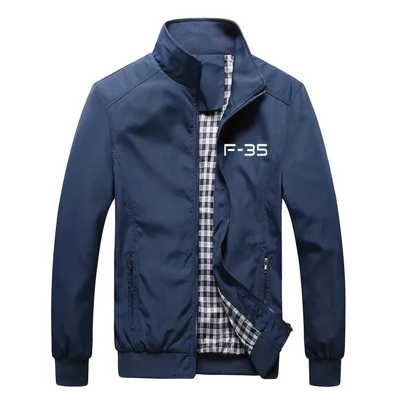 

Fashion Leisure Spring Autumn F35 Plane Pilots Man Coats Jackets Standing Collar with High Quality Men's Jacket Harajuku Street