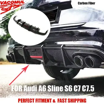 VACOMUL 碳纖維後擴散器唇擾流板,適用於Audi A6 Sline S6 C7 C7.5 2013-2020(不適用於 A6 基本款),保險桿保護裝置 8 best sales 奧迪A6 C7車身套件 - №5