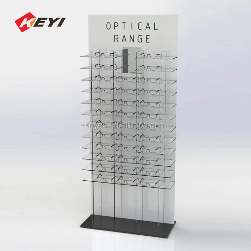 personalizzato. Espositore per occhiali da sole in acrilico da pavimento Espositore per occhiali in acrilico Espositore per negozio ottico con armadio di stoccaggio