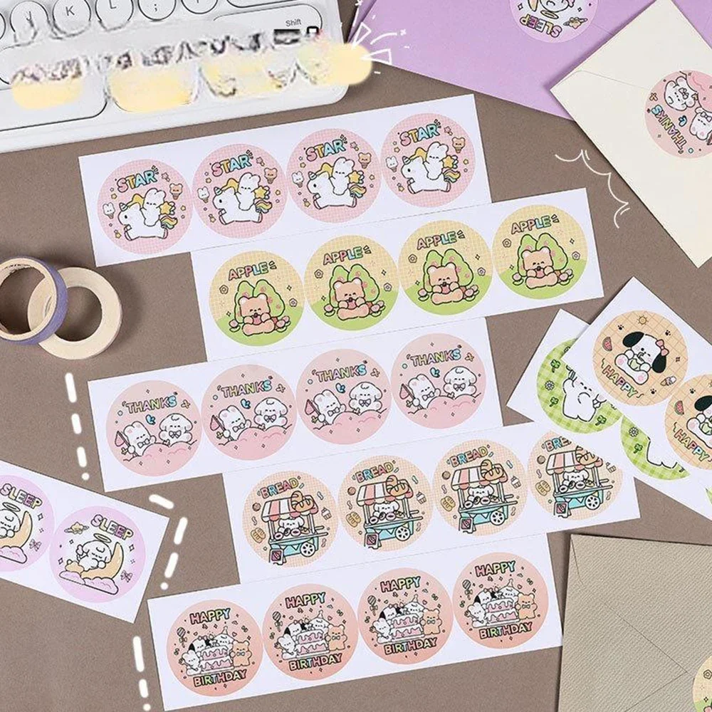 

40Pcs Cartoon Animals Stickers Diary Scrapbooking Sticker Birthday Party Gift Decorations Sealing Labels Stationery