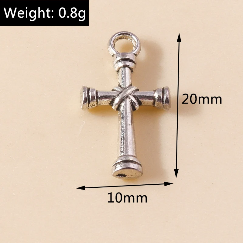 Leslie 30 Stück Antik-Silberfarbene Metall-Jesus-Kreuz-Anhänger für DIY-Schmuckherstellung, Armbänder, Halsketten – Detail 1
