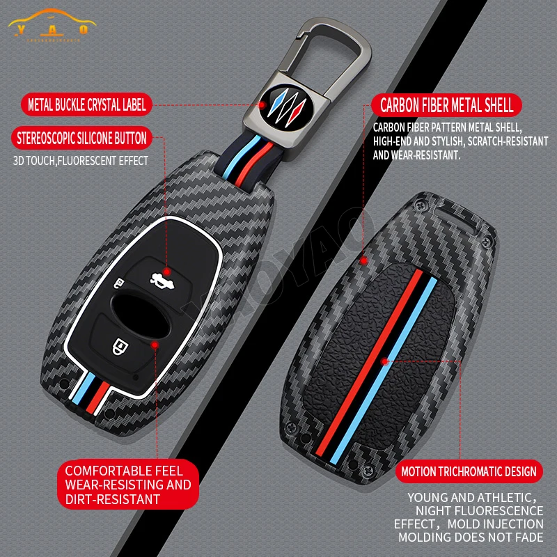

3/4 Buttons Zinc Alloy Car Key Case Cover Fob for Subaru BRZ Forester Legacy Outback WRX STI Impreza XV Crosstrek