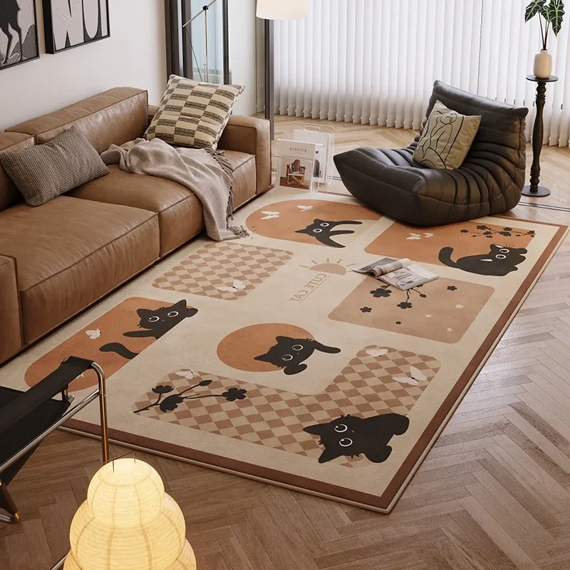 Living room carpet cat cute retro luxury high-end decoration bedroom bedside mat coffee table study cloakroom plush rug Alfombra