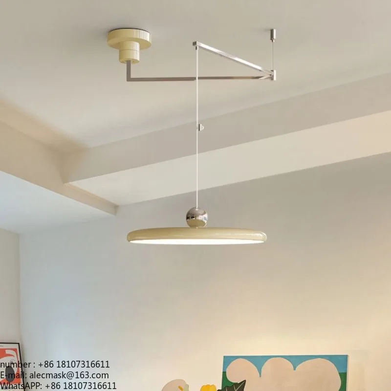 

French cream flying saucer displaceable rocker chandelier