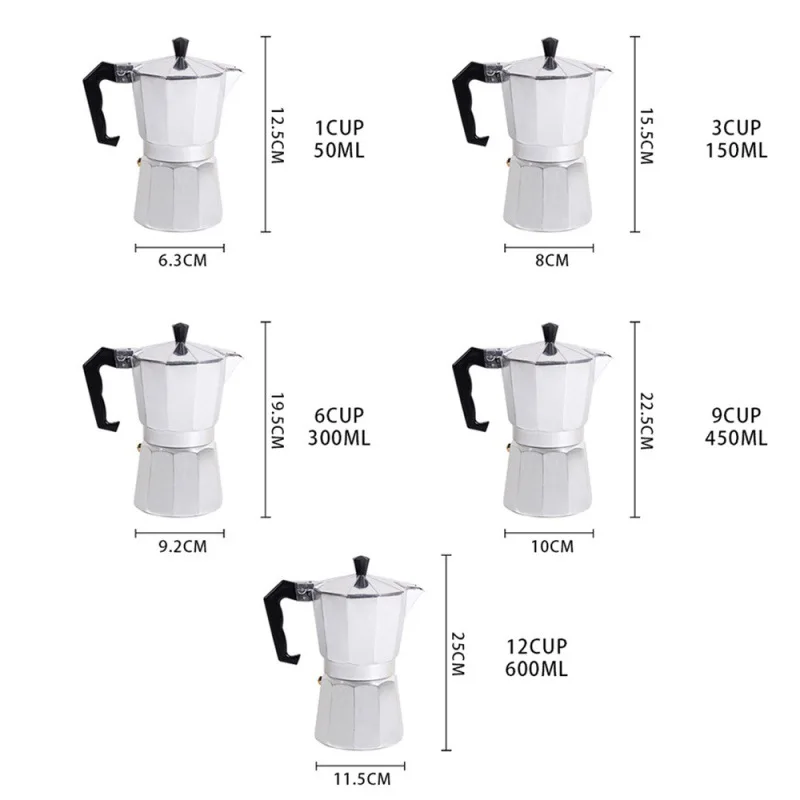 ماكينة صنع القهوة، وعاء موكا من الألومنيوم، وعاء قهوة موكا، وعاء ألومنيوم مثمن #5