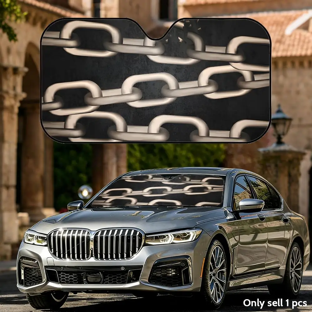

Broken Chain Sun Visor Aluminum Foil Windshield UV Protection Heat Insulation Cover Foldable Reusable Sun Visor Shade