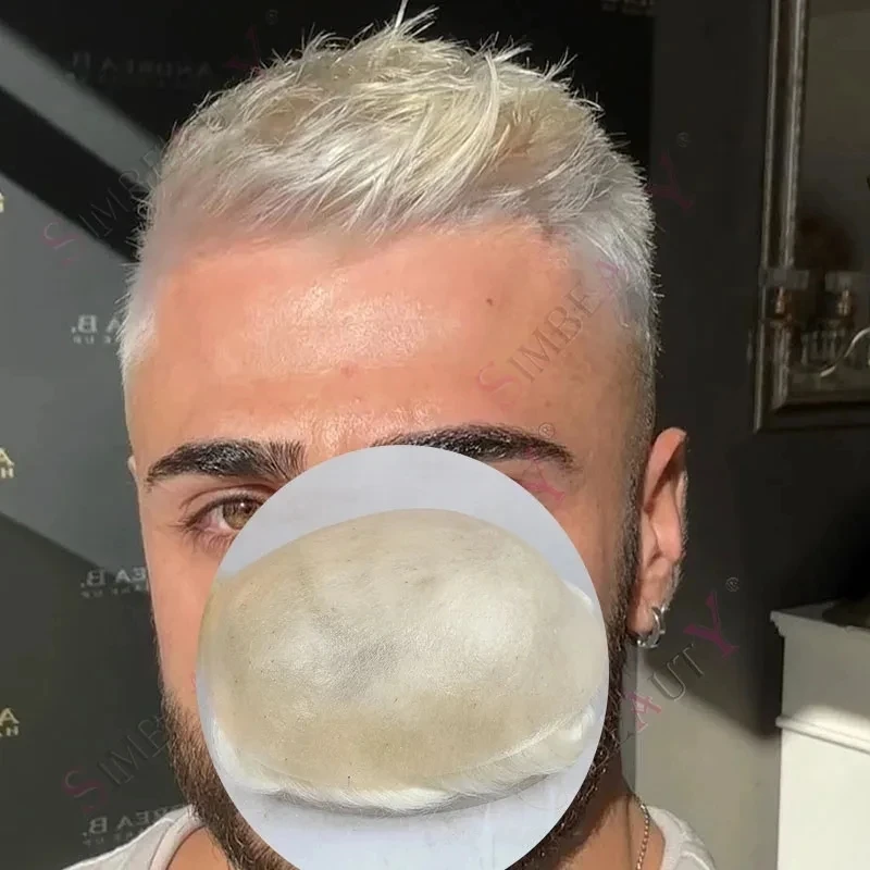 

Ультратонкая кожа 0,02 мм, плотность 80%, необнаружимая натуральная линия волос 60R # Мужской парик блондинки коричневый черный серый 240г # Протез человеческих волос