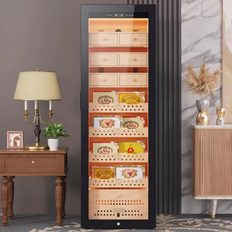 JiuFu-sistema único de humidificación para almacenamiento de cigarros, gabinete para cigarros, humidificador electrónico de madera de cedro