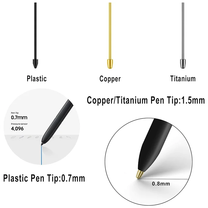 -BOFF استبدال المناقير/النصائح المعدنية لجهاز Samsunggalaxy Tab S9/S9FE+/S9 Ultra /S8/S8+/S8 Ultra(4+10 قطعة)