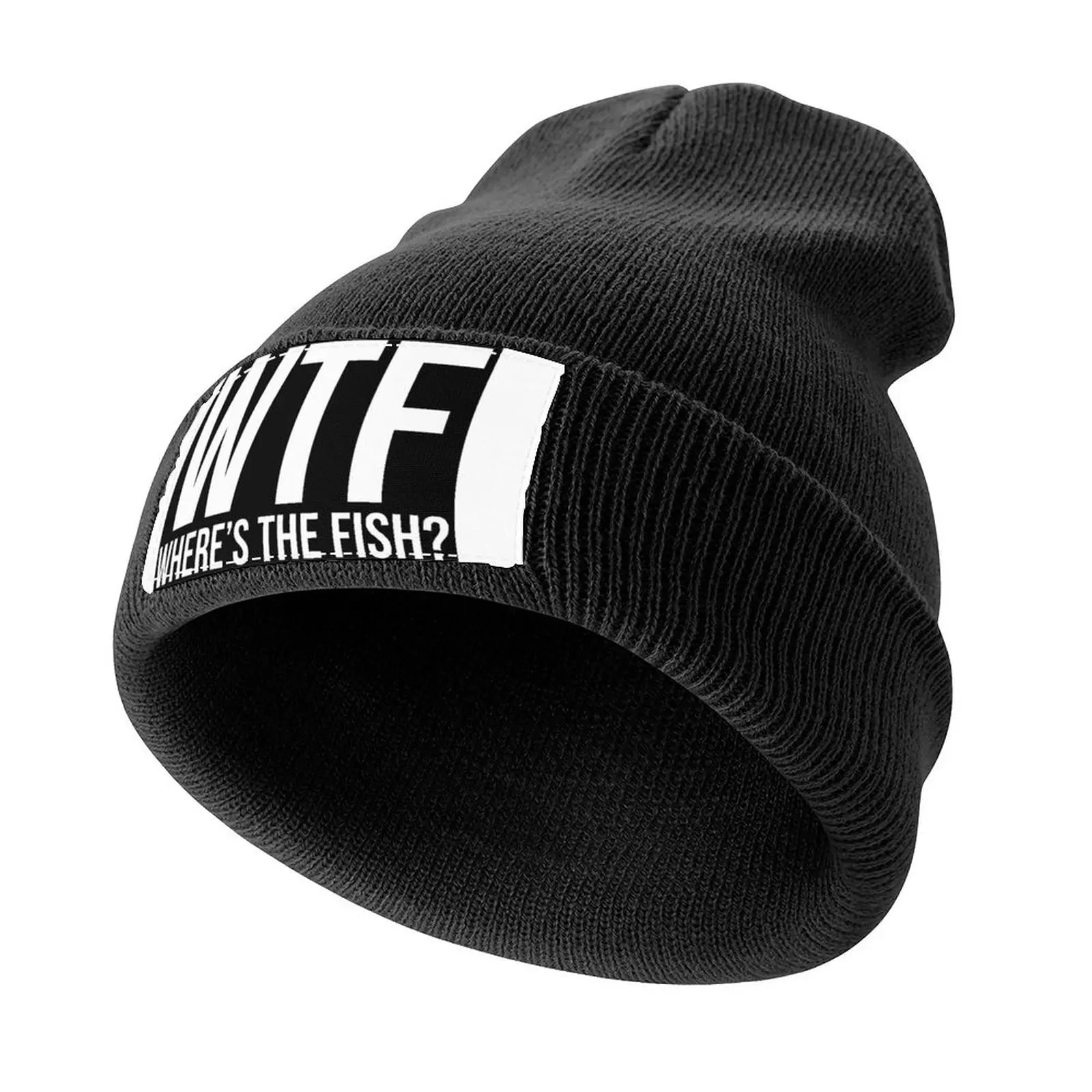 

Wtf wheres the fish , Funny Fishing , Fishing Lover Knitted Cap Luxury Brand hiking hat Hats For Women Men's