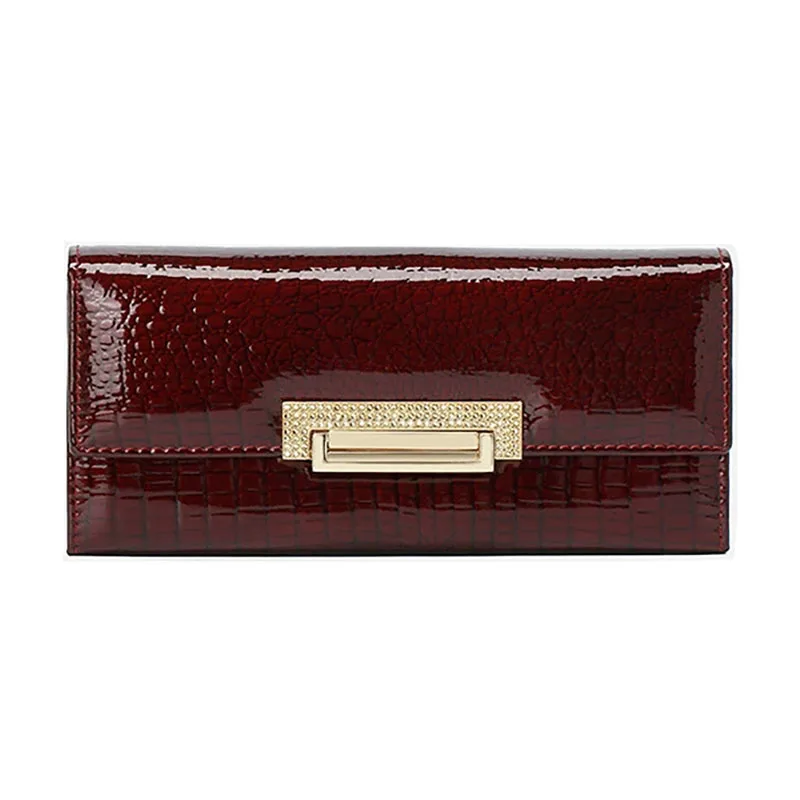 Lange Echtleder-Geldbörse, Alligatormuster, Damen-Kartenhalter, Geldbörse, Krokodil-Rindsleder-Clutch