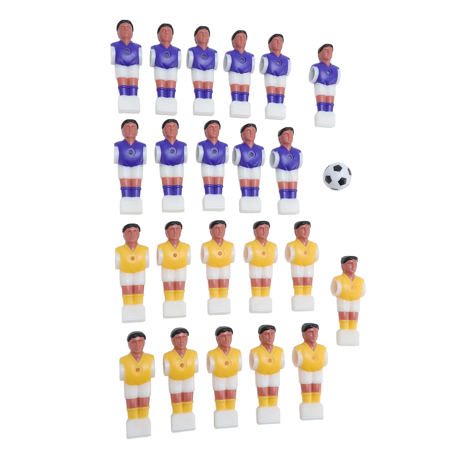 

Foosball Soccer Table 11 Purple 11 Yellow Foosball Men Players Replacement Parts Black White Soccer Ball for 1.4M Soccer Table
