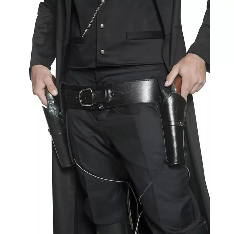Capitaine ceinture Renaissance Cowboy Double ceinture Revolver étui médiéval Pirate Flintlock Corsair Halloween Costumes pour hommes