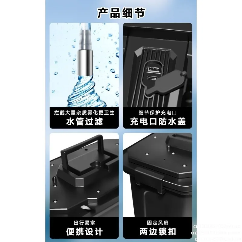 Portable Mist Fan - 20000mAh USB Rechargeable Battery-Powered Floor Cooling Fan with 9L Water Tank