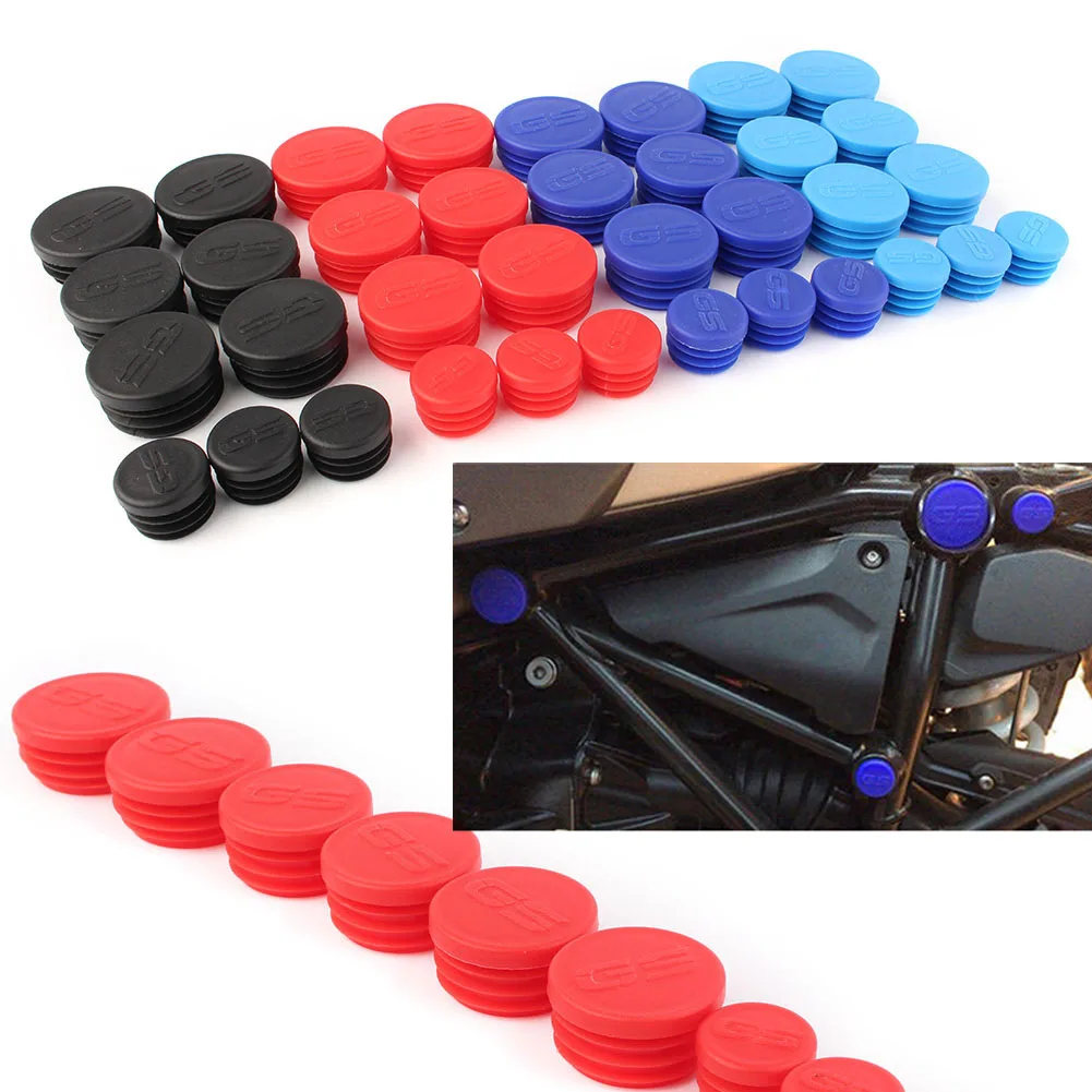 9Pcs Motorcycle Frame Hole Caps Decor Plug Cover Set For BMW R1200GS Adventure R1200 GS LS ADV 2017 2018