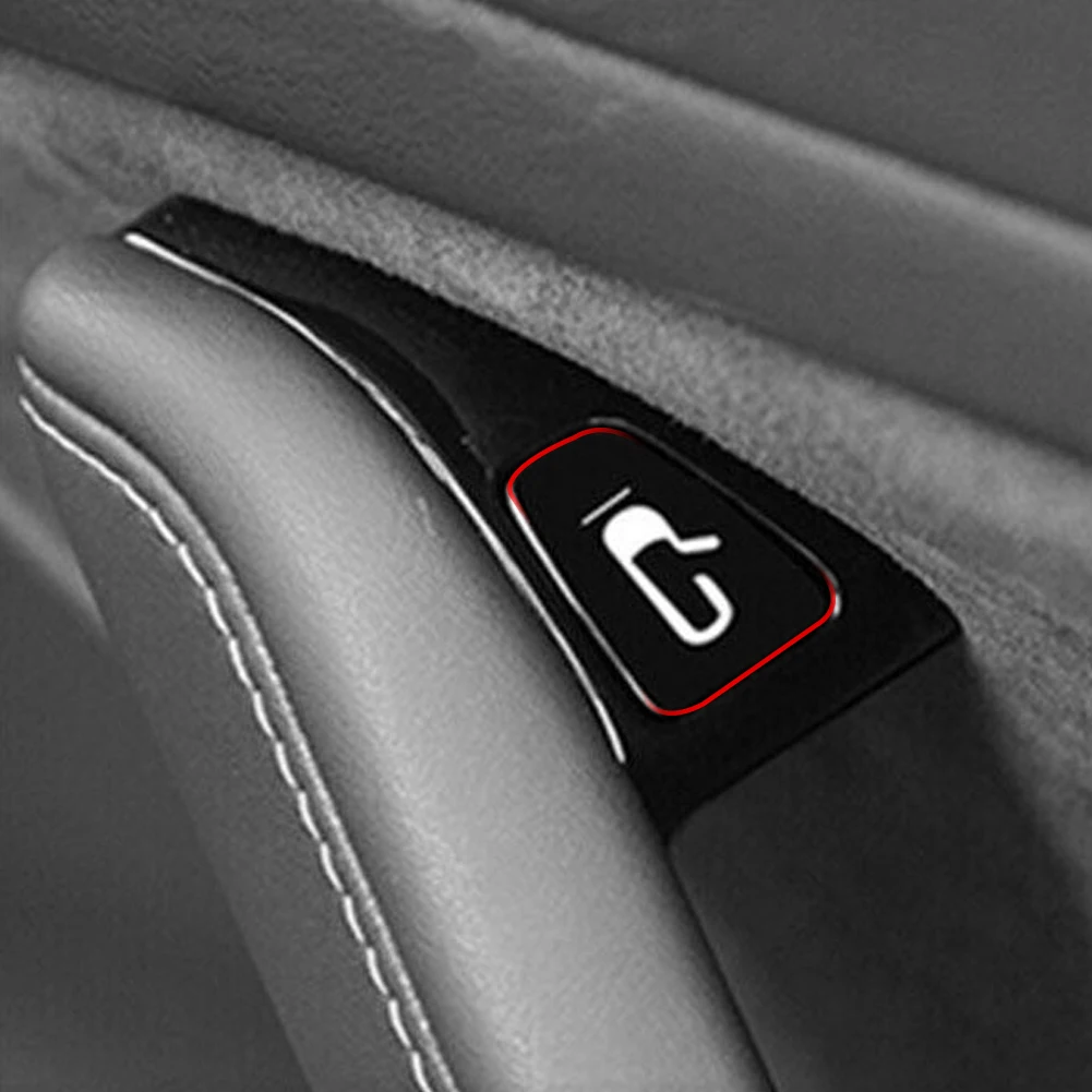 8pcs Luminous Car Open Door Button Stickers For Tesla Model 3 Accessories Reminder Door Open Sticker Armrest Window Lift Switch