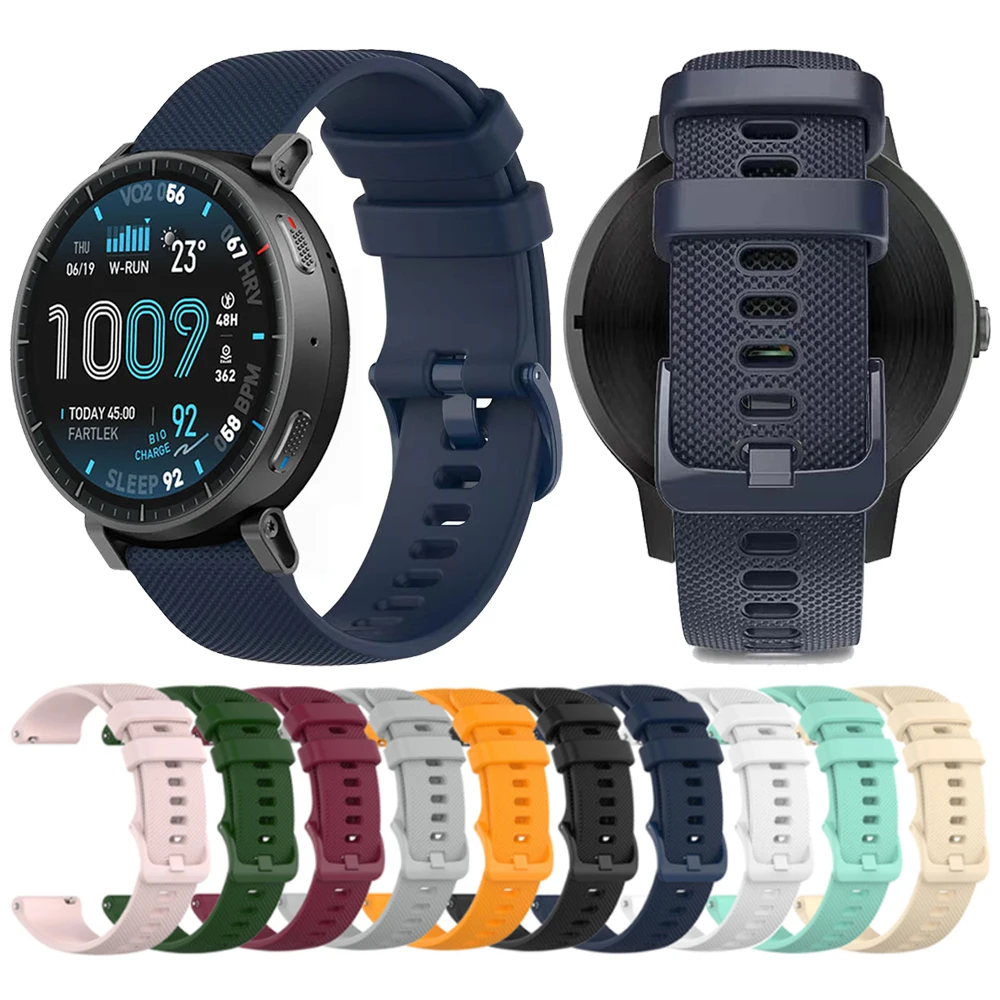 20 22mm Uhrenarmband für Huami Amazfit Active Max Band BALANCE2/GTR 4 2E 3Pro/GTS 4 2 mini/Bip 3 U Pro/Active 2 Silikon-Armband