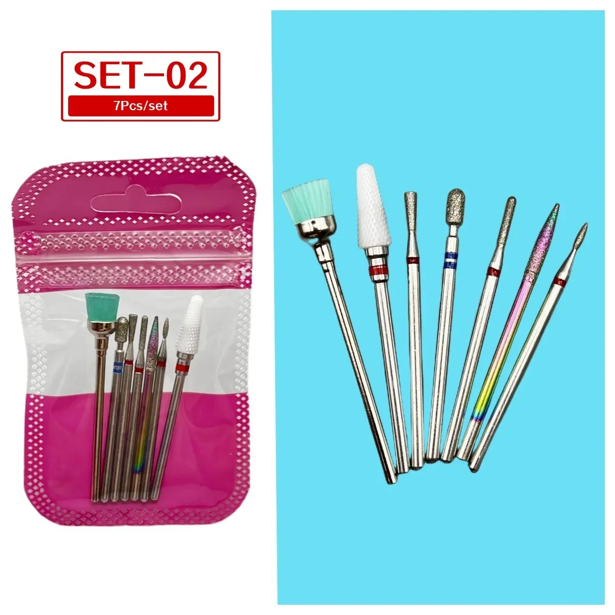 7/manicure set diamantsnijder slijpbit manicure frees van nagelriem nagelgereedschap slijpmachine accessoires