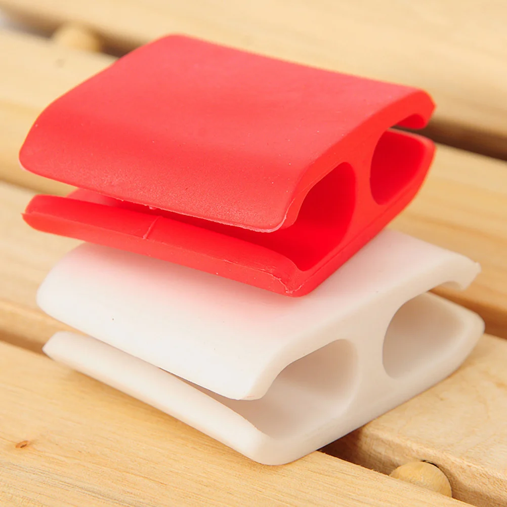 6Pcs Power Cord Organizer Silicone Cable Clips Wire Holders for Desk Phone Tidy Management Small Size Random Color