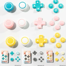 New Design Silicone Soft D-pad Cross Button ABXY Key Sticker Skin Case For Switch Lite NS lite Joy-con Thumb Stick Cap Cover