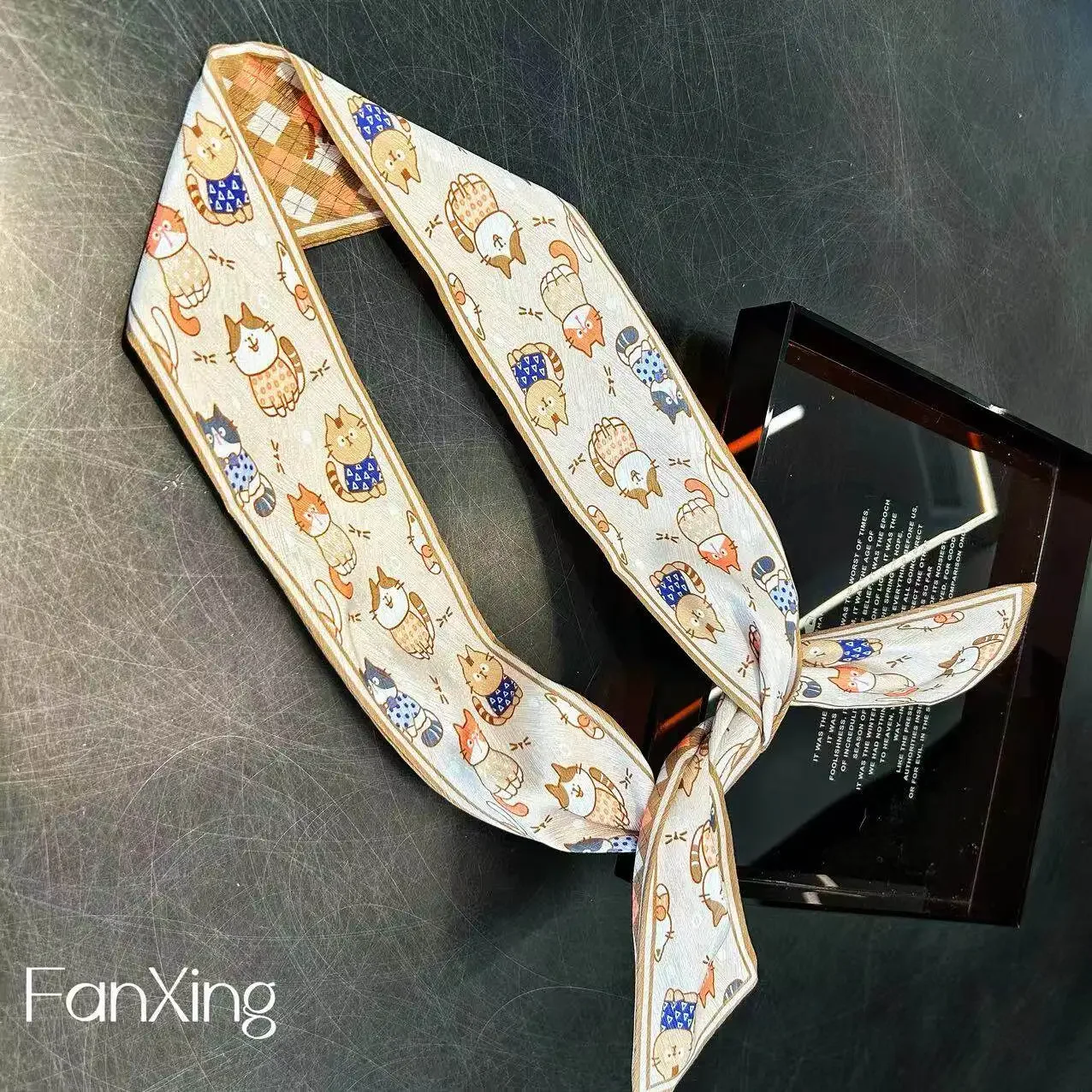 Crossed Headband Japanese Bow Silk Scarf Original Design New Cartoon Kitten Rabbit Ears Headband