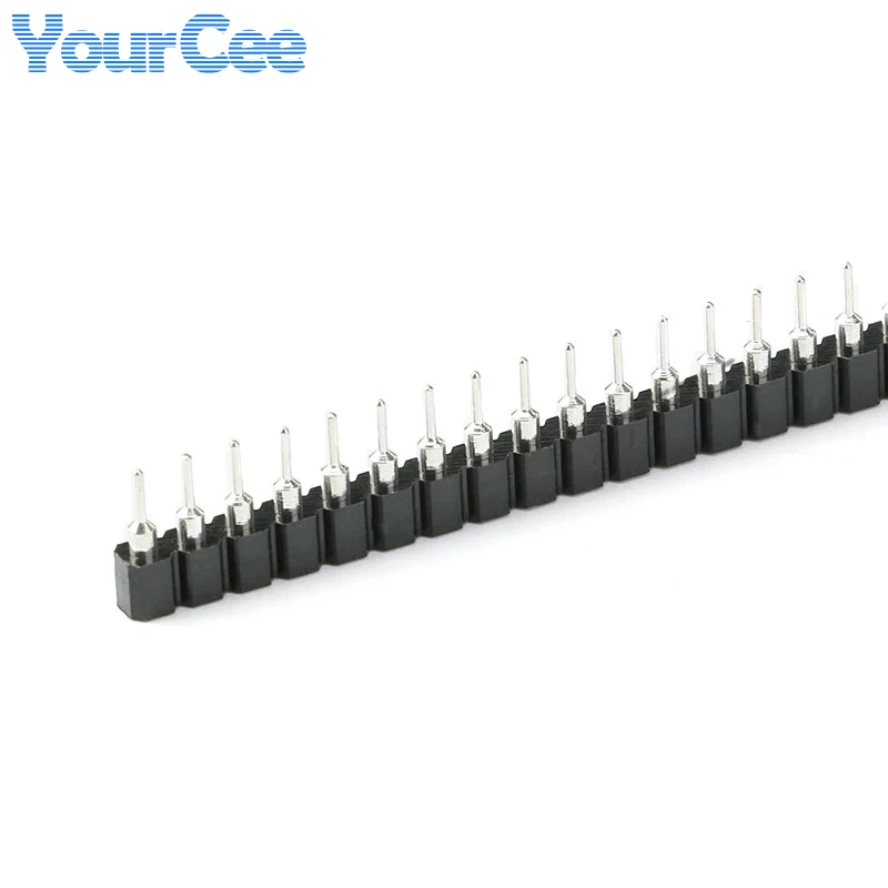 5Pairs Connector Pin Header Strip 5pcs Male + 5pcs Female Header Single Row 40Pin 2.54mm Pin Connector Strip Round Needle 1x40