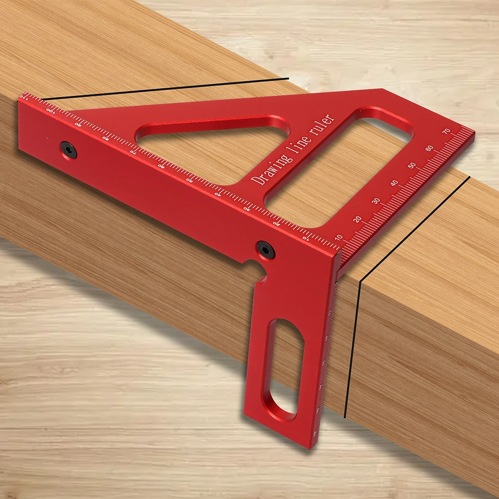 

1Pc Woodworking Square Protractor Aluminum Alloy Miter Triangle Ruler High Precision Layout Measuring Tool for Engineer Carpent