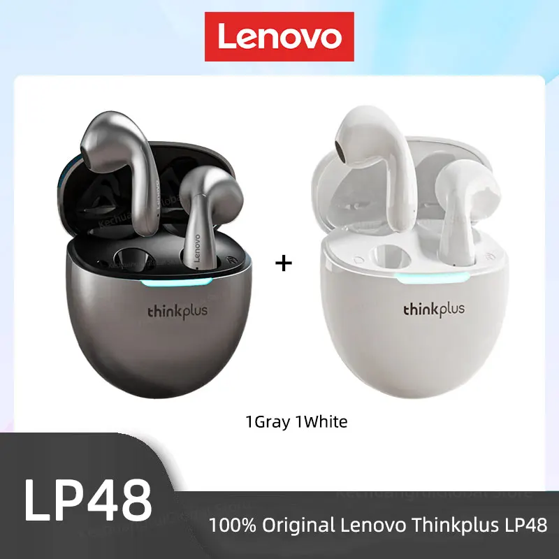 Original Lenovo LP48 TWS Wireless Bluetooth 5.4 Earphone Gaming Earbuds HIFI Music Headphones Noice Cancelling Dual Mode Headset
