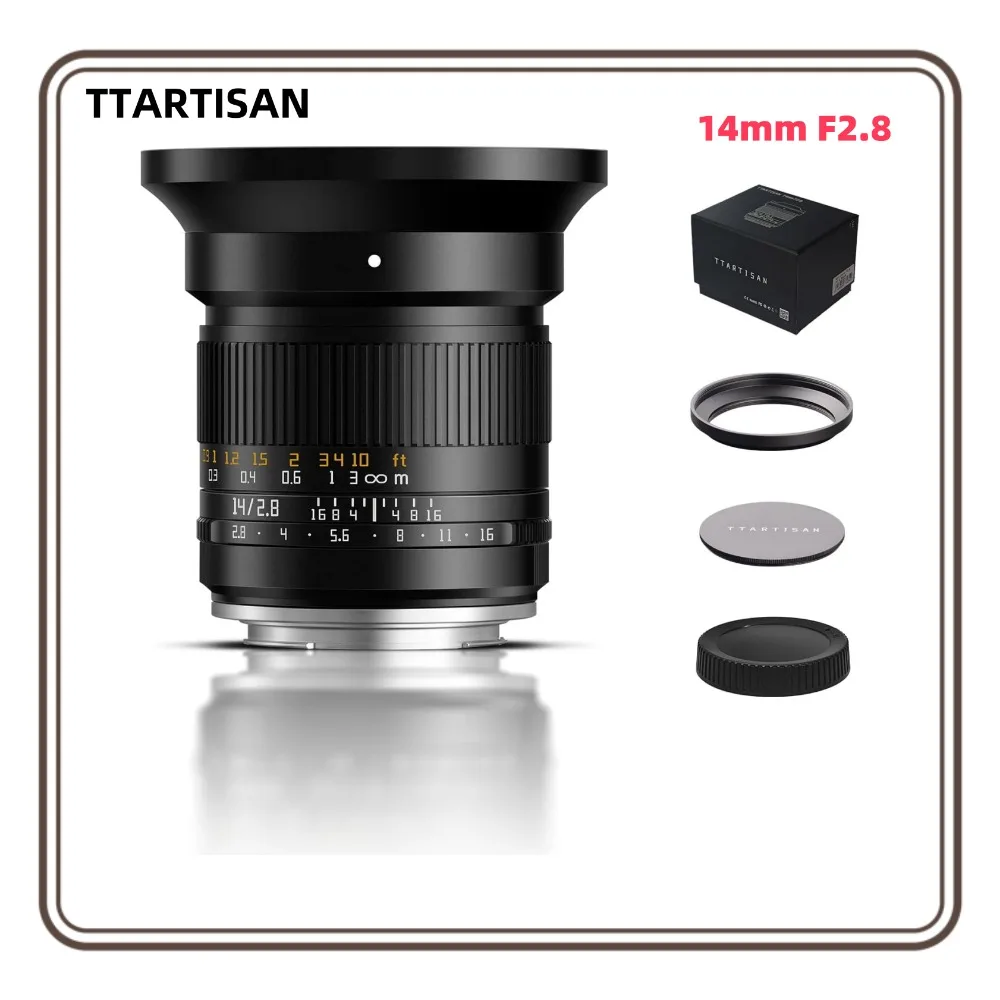 Полнокадровый объектив TTARTISAN 14 мм F2.8 MF Prime, сверхширокоугольный объектив ASPH для Sony E Canon RF Nikon Z L Mount A7II A7III A7IV