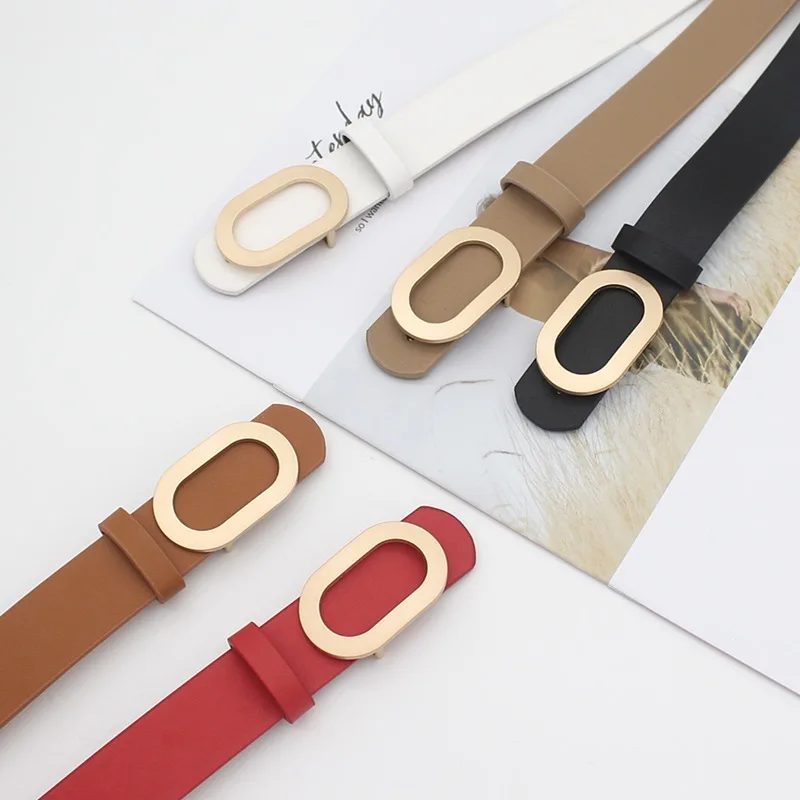 Cintos femininos de couro genuíno designer famosa marca moda liga anel círculo fivela ouro menina jeans vestido cintos selvagens ld033