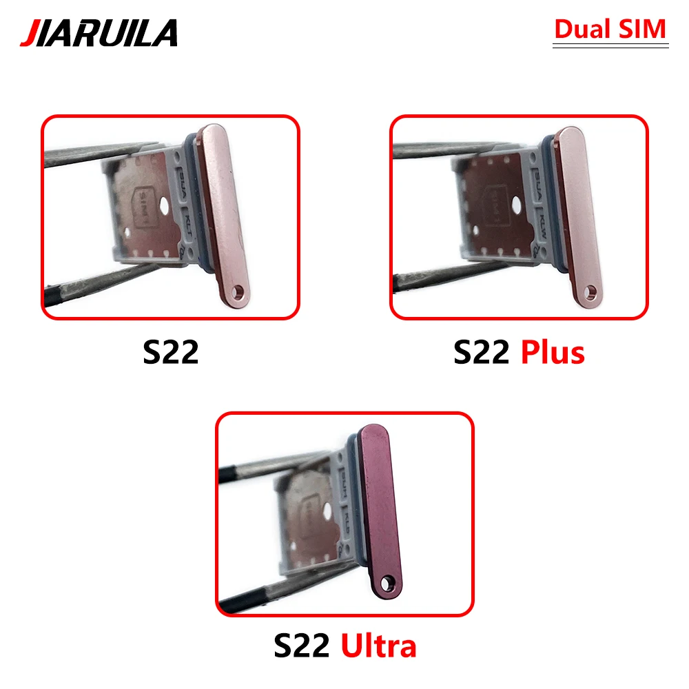 Testado SIM Card Slot Bandeja do cartão SD, Chip gaveta, substituição do adaptador suporte para Samsung S22, S22 Plus, S22 Ultra Plus, Pin, Novo