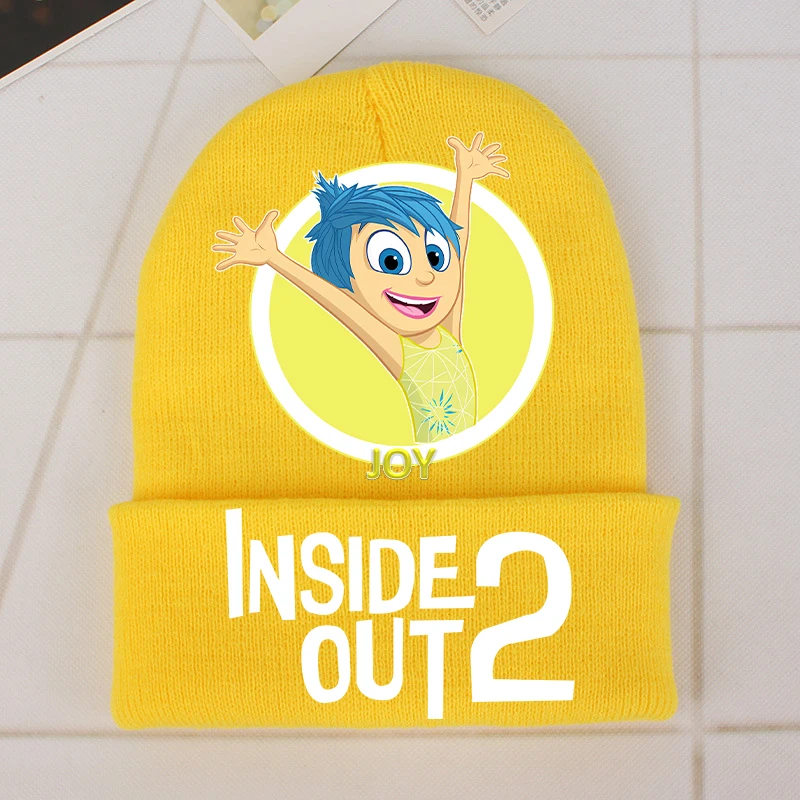 Inside Out 2 Baby Hat Cute Cartoon Figure Printed Knitted Hats Boys Girls Warm Cap Unisex Beanie Hat Children Birthday Gifts