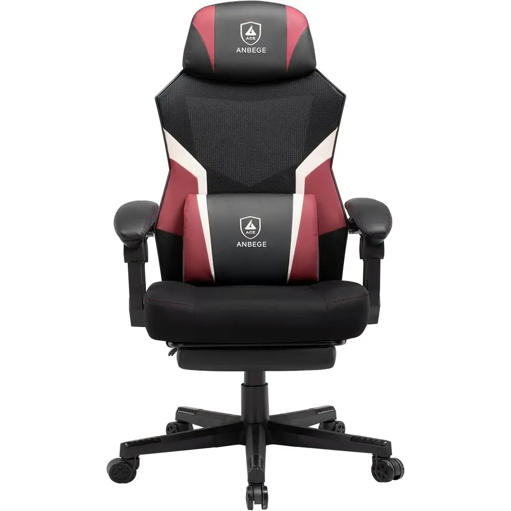 Ergonomic Mesh Video Gaming Chair with ootrest, Height Adjustable Computer Chair with Lumbar Support, High-Back Breathable Recli