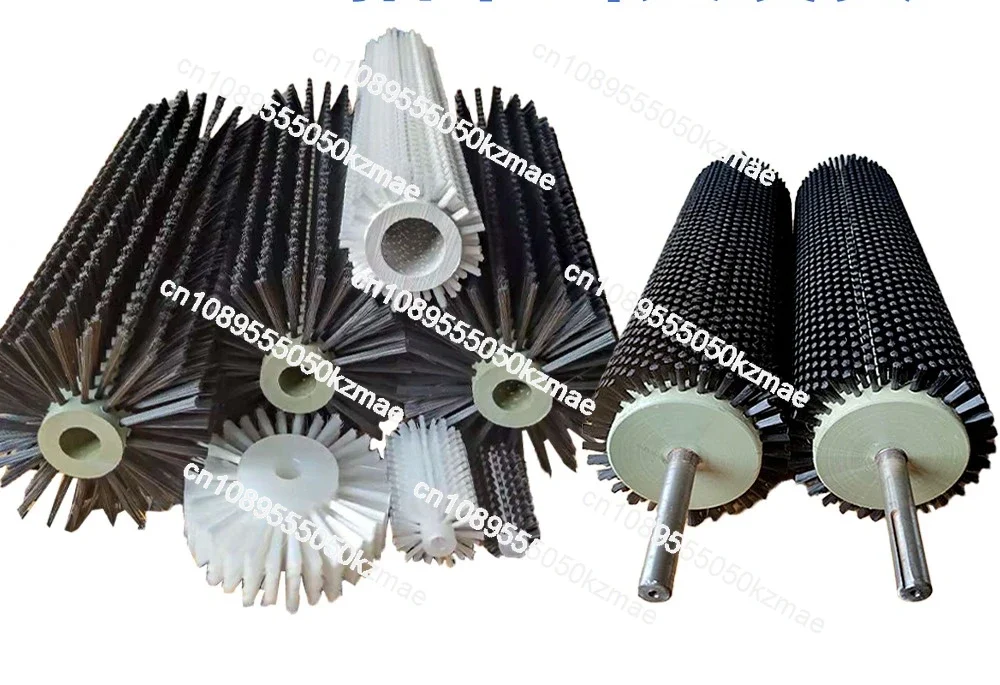 FOR Industrial brush roller aluminumalloy tube brushroller conveyorbelt dust removalcleaning steel wire small nylon hollowwheel