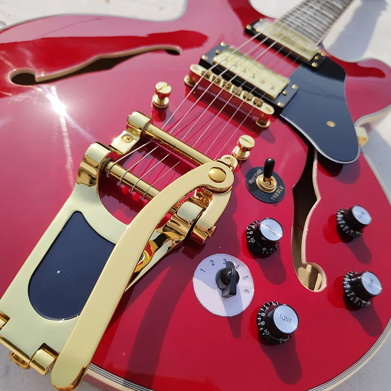 

in stock, Jazz Style Semi-Hollow Body F- hole Electric Guitar,in stock, fast delivery