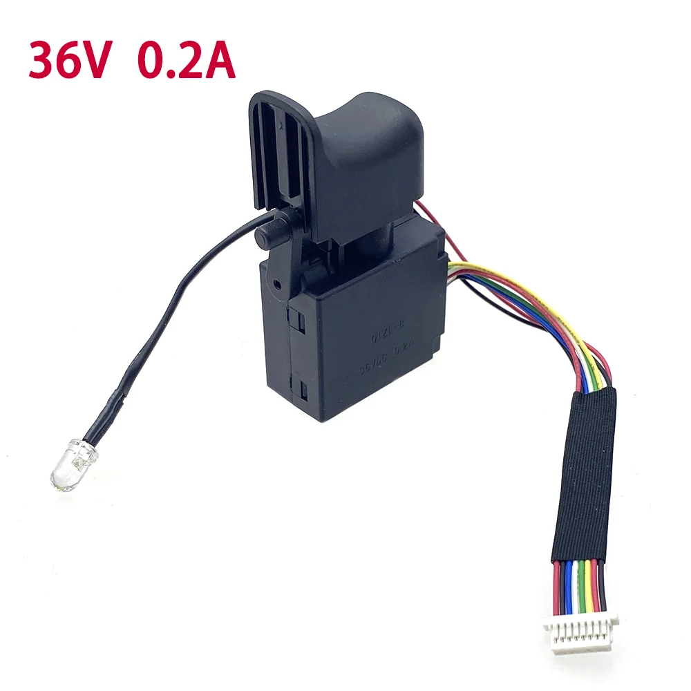 Black 15A Electric Drill Switch Adjustable Drill Speed Controller Brushless CW/CCW Cordless Drill Trigger Switch For FA2-16/1WEK