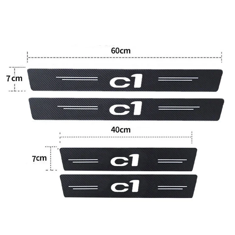 Luminous Car Door Sill Protector Plate Rear Trunk Bumper Threshold Stickers for Citroen C1 Logo Picasso Berlingo Elysee C3 Xsara