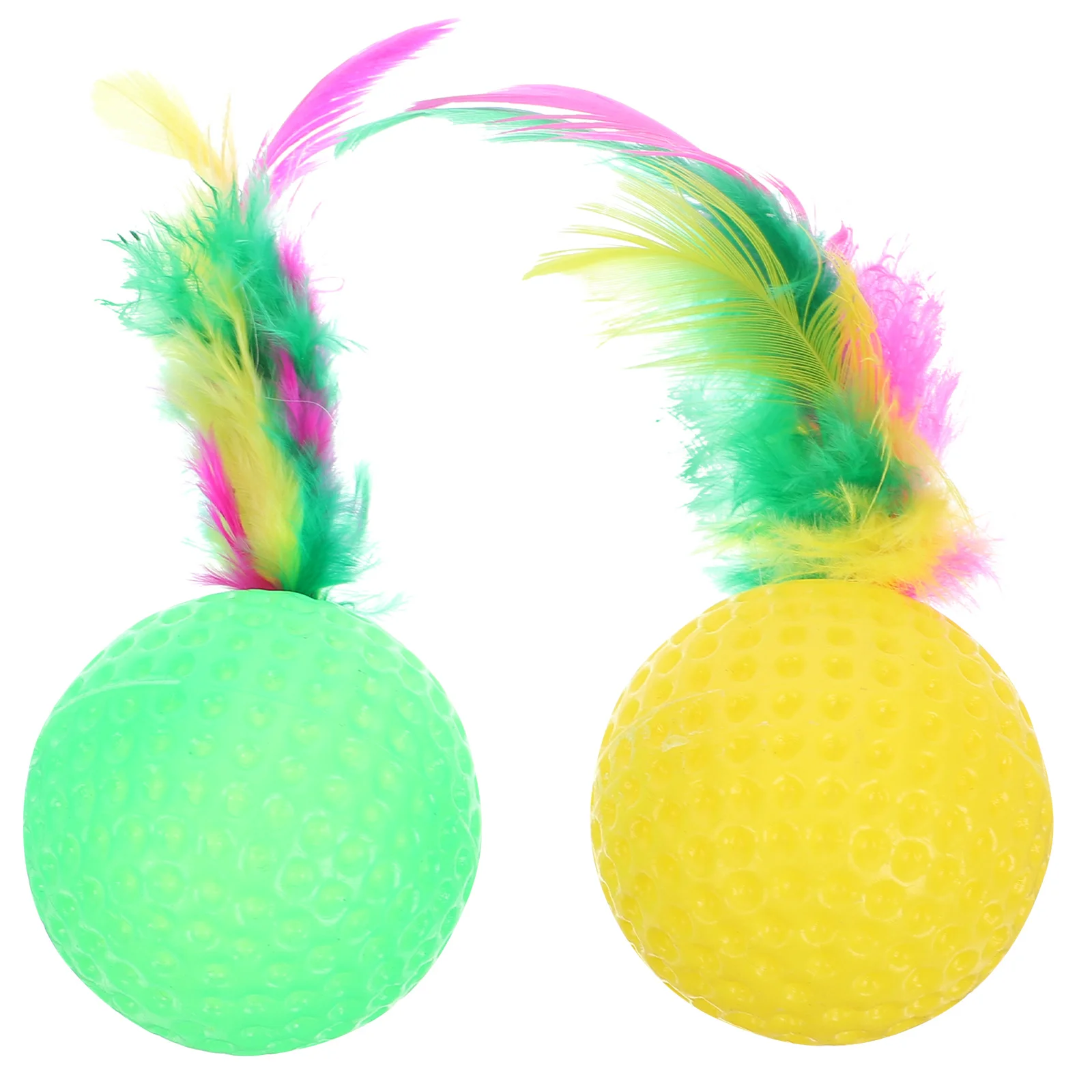 

2 pcs Plastic Ball For Cat Colorful Tail Cats Balls Stimulate Instincts Prevent Scratching Furniture Interactive Play