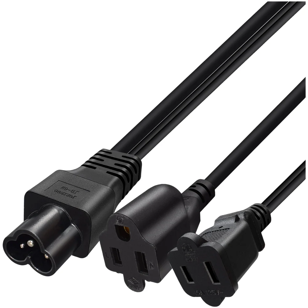 C6 Compatible Power Splitter with Dual For NEMA Female Outputs Rated for 1-15R and 5-15R Electrical Connections