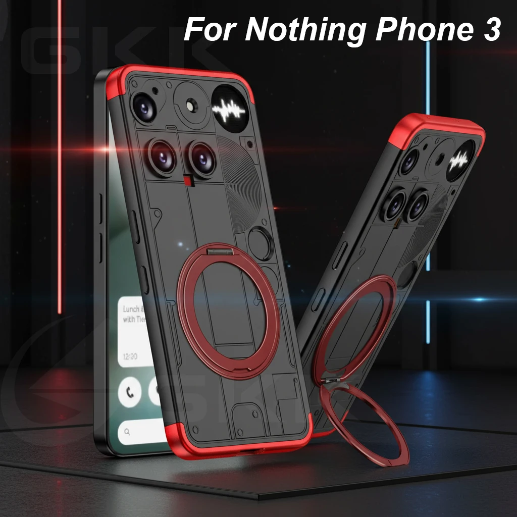 Magnetische Ringholder-case for Nothing Phone 3 3A Pro Armor, stoßfest, wirelesss Laden, matte Abdeckung for Nothing Phone 3-case