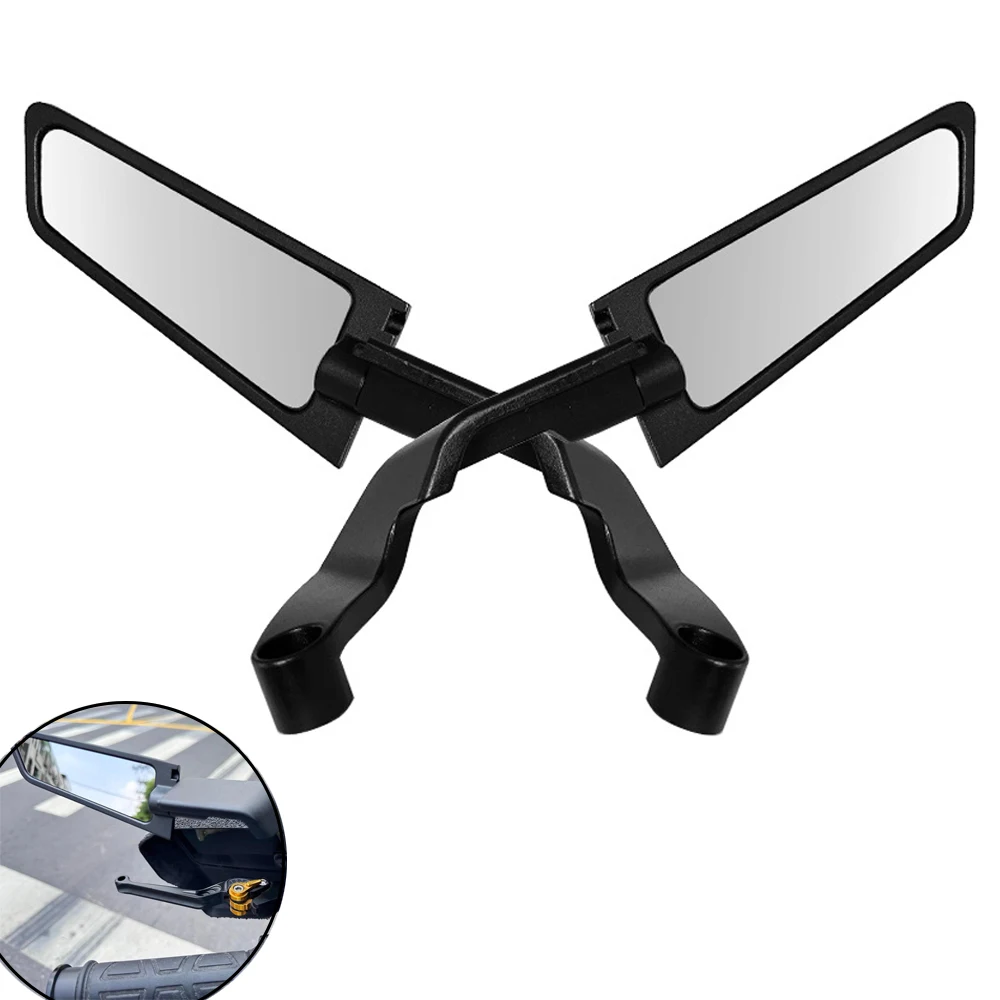 For YAMAHA MT03 MT07 MT09 MT10 XMAX KTM BMW S1000R Motorcycle Mirrors Stealth Winglets Mirror Kits To Rotate Adjustable Mirrors image 4