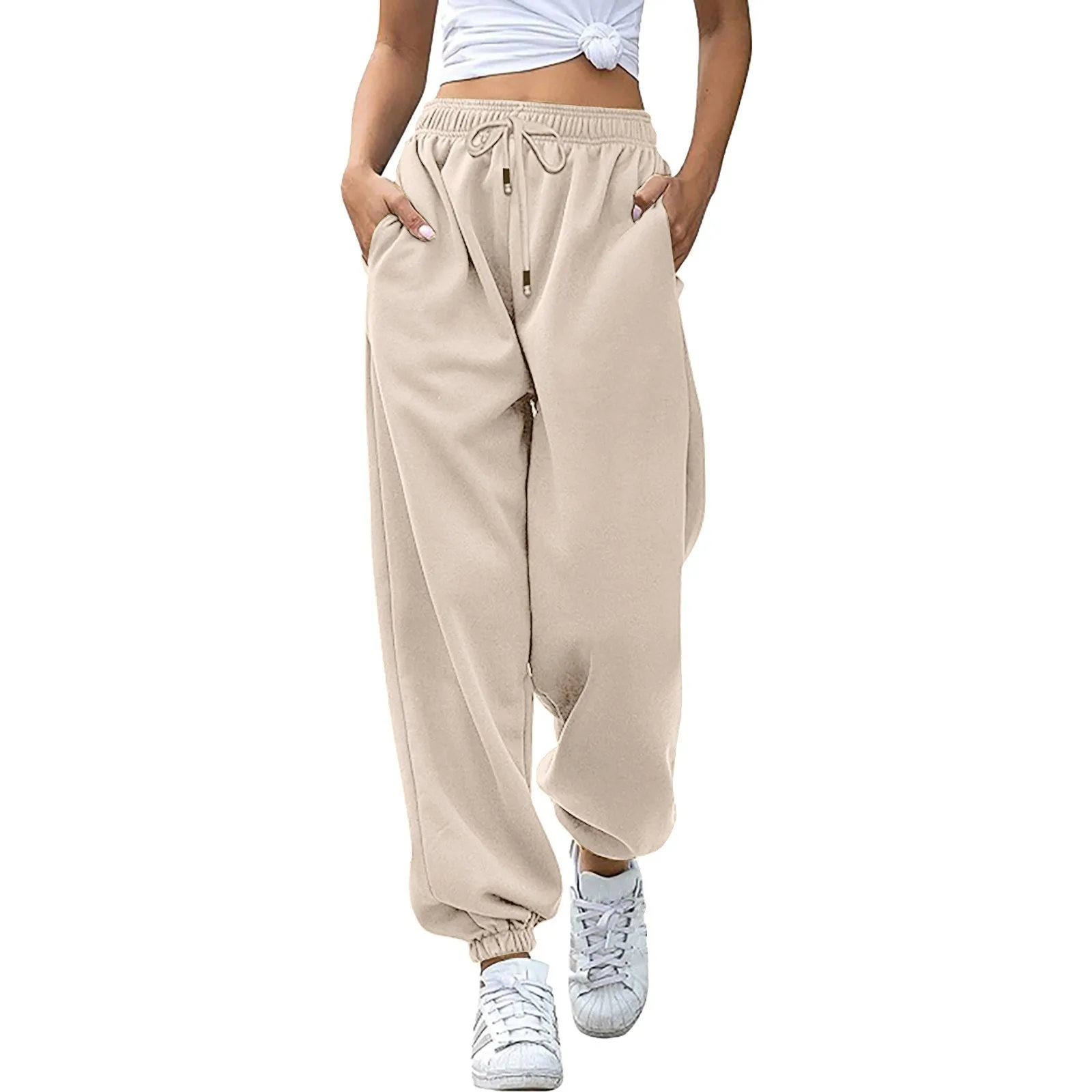 Drawstring sweatpants no elastic sale