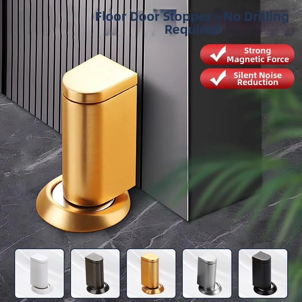 

1pc Magnetic Door Stopper Windproof Floor-standing Doorstop For Bathroom Bedroom Kitchen Door Easy To Install