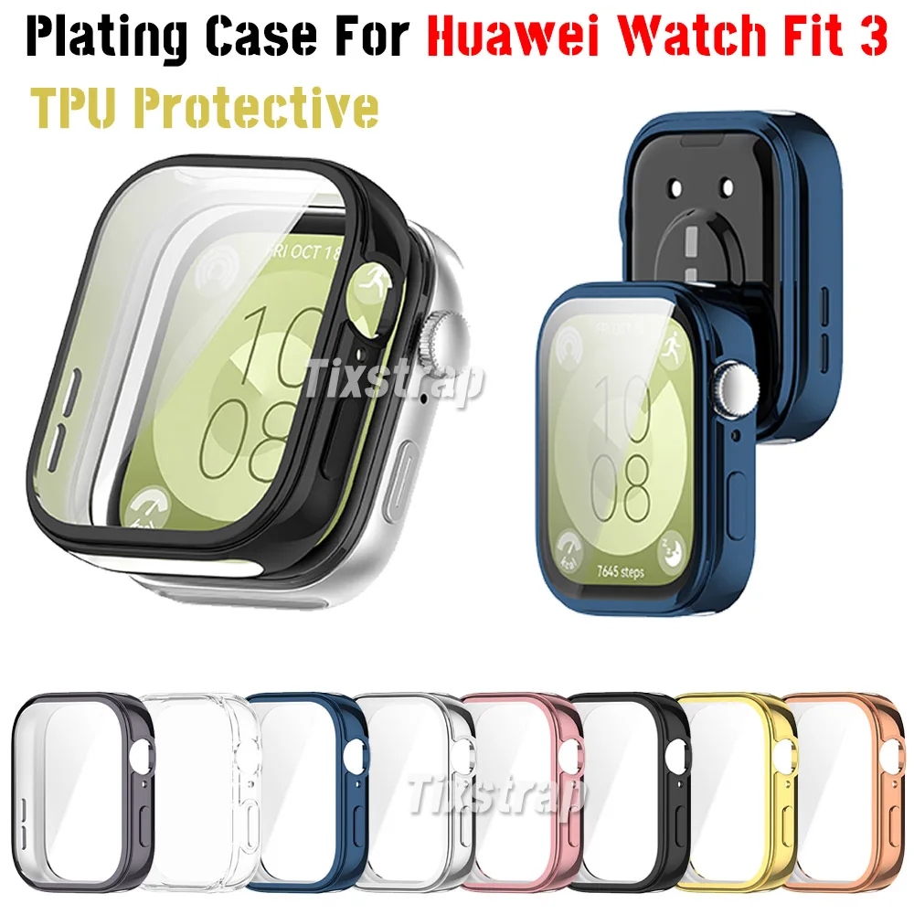 Full Cover Protective Case for Huawei Watch Fit 3 SmartWatch Soft TPU Screen Protector Bumper Shell For Huawei Fit3 Accessories