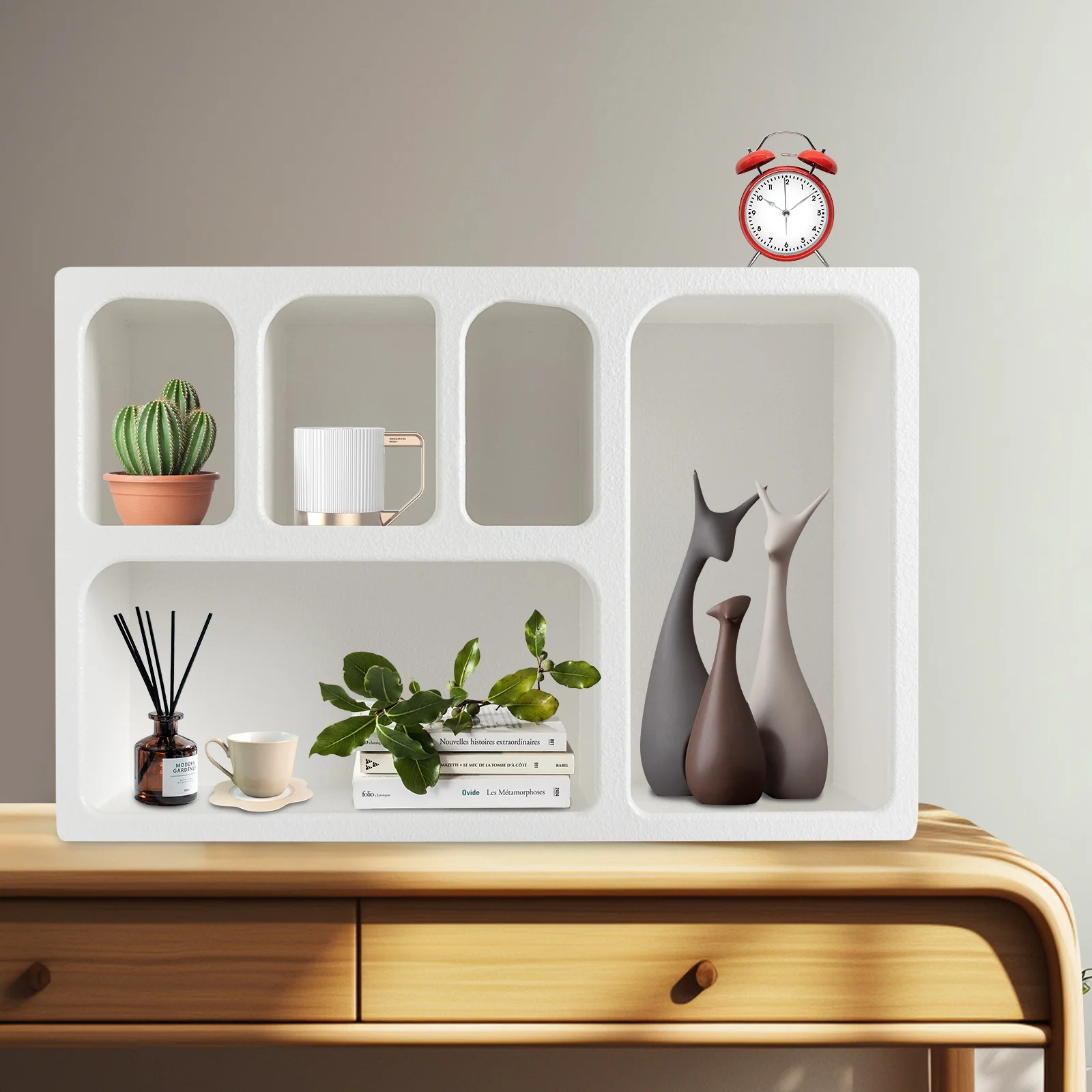 

White Wall Cabinet | Space-Saving Storage Organizer for Bedroom, Kitchen & Bathroom | Mounted or Freestanding Hanging Cabinet