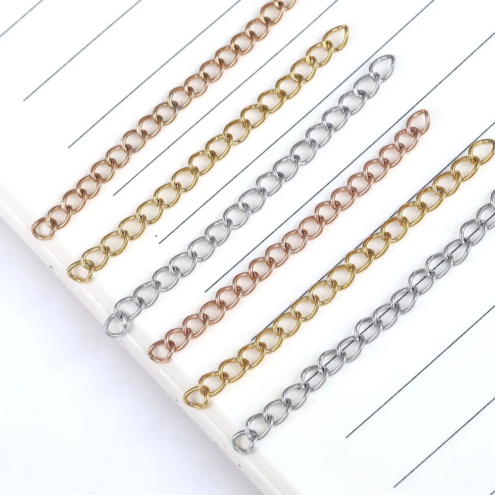 50pcs 50mm chaîne de queue d'extension pour collier Bracelet chaînes d'extension collier à faire soi-même chaîne d'extension bijoux résultats pièces