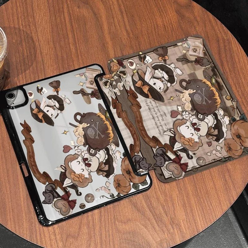 

Pencil Slot Funda Case for IPad Air 6 Case IPad 10th Gen Air 5th 4th 10.9 Pro 11 2nd 3rd 4th IPad 10.2 7th 9th 8th Rabbit Witch