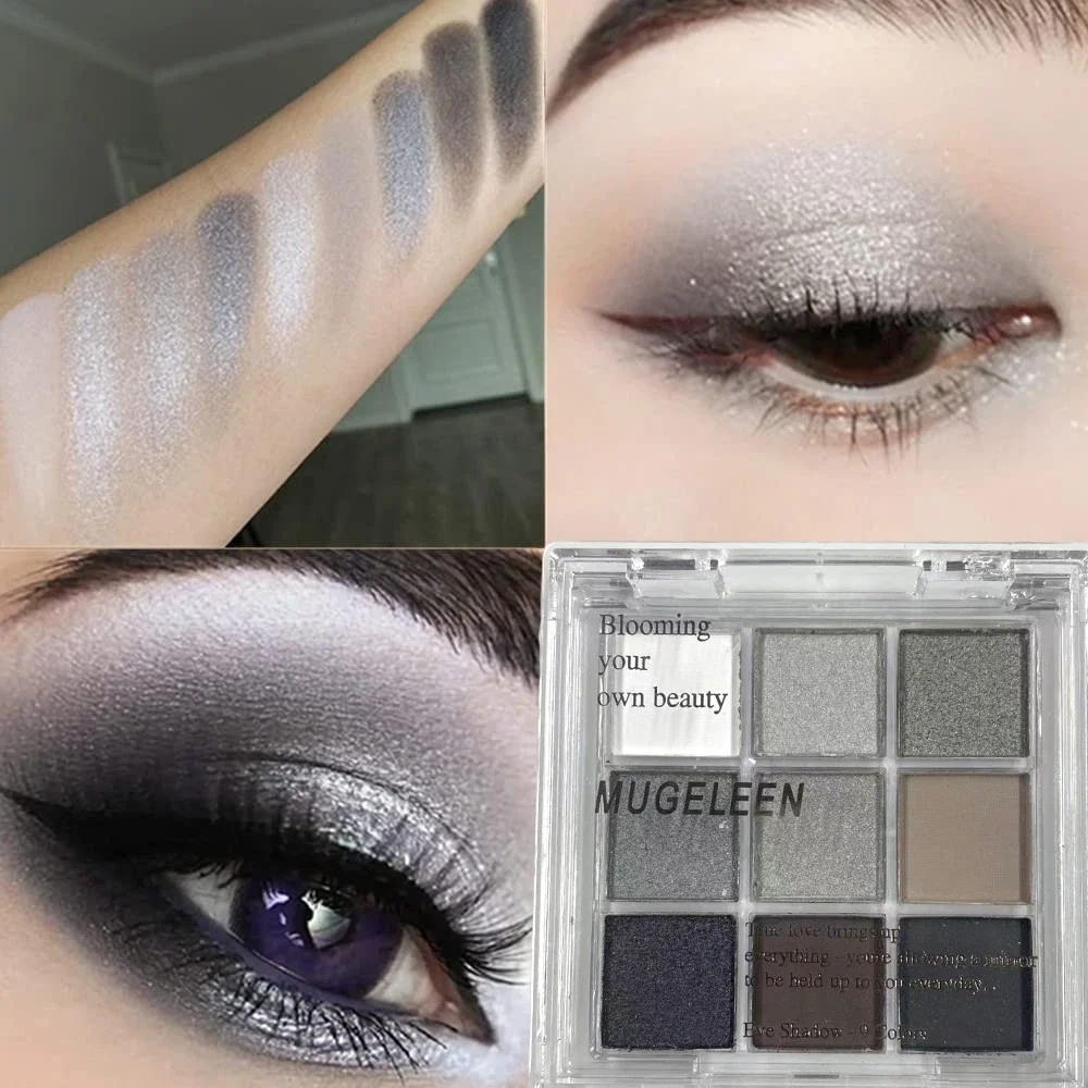 Palette de fards à paupières flocon de neige 9 couleurs – Application facile, scintillant mat |   Noël/Halloween/Quotidien, cadeau de vacances parfait