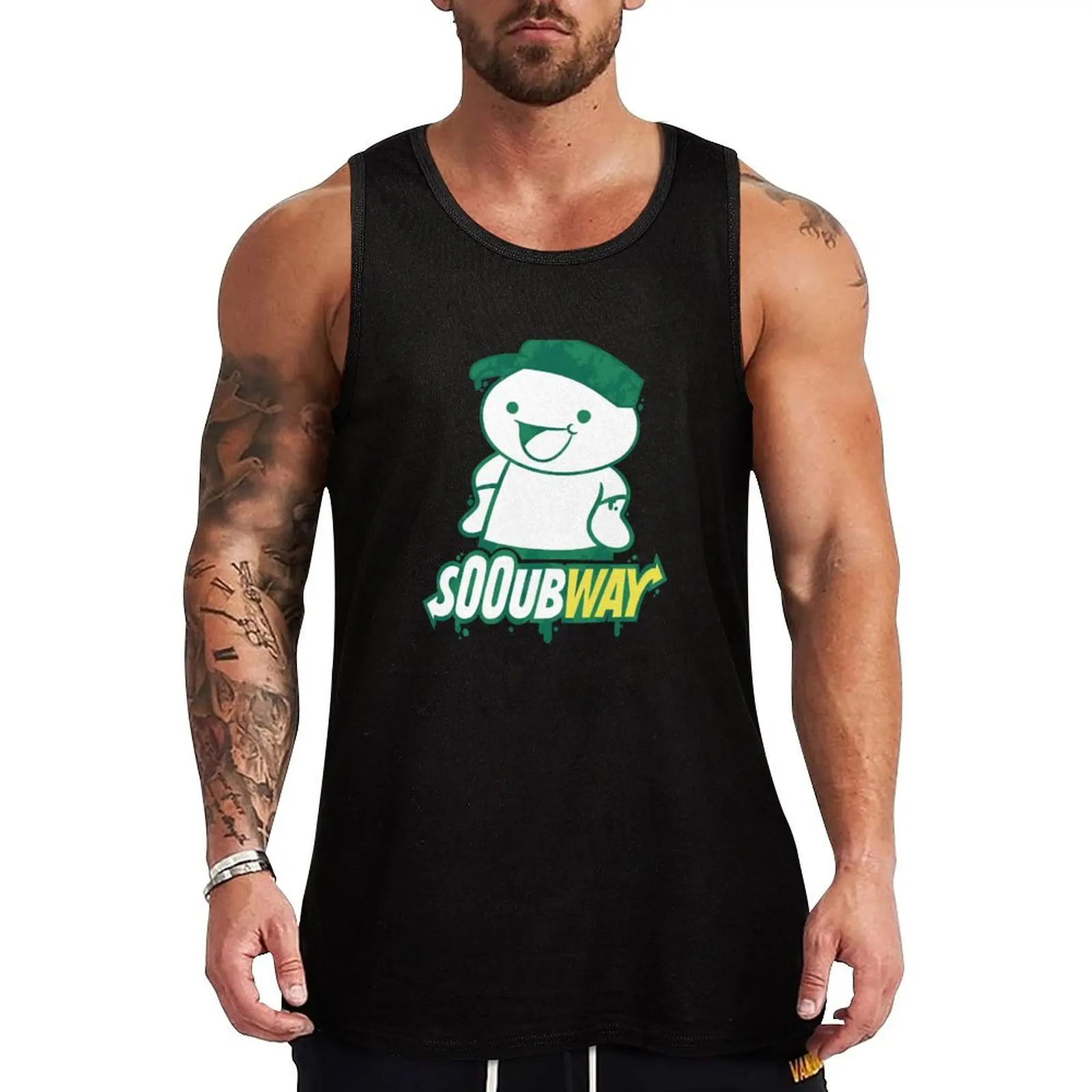 The Odd1sOut Sooubway graffiti Tank Top Fitness men clothing T-shirt sports Men's cotton t-shirt